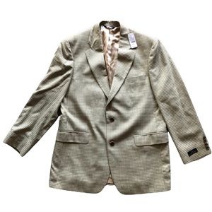 “346” Brooks Brothers Silk Linen Blend Blazer w/ Mini-Checked Pattern Men Sz 42